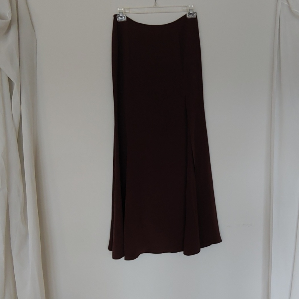 Brown silk skirt